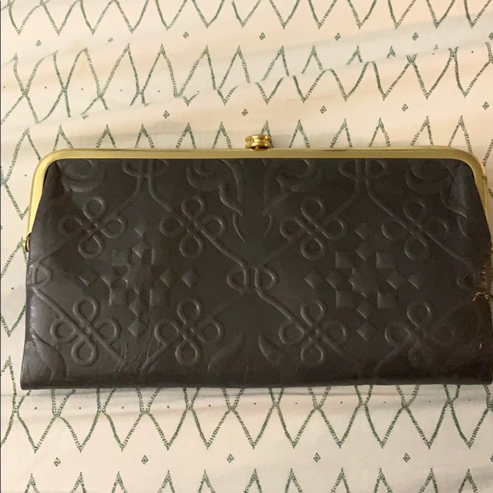NWOT Graphite embossed HOBO Lauren clutch wallet